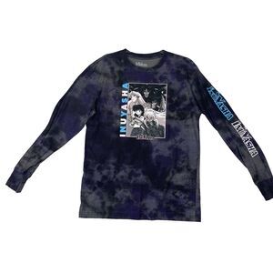 INUYASHA Long Sleeve Graphic Print‎ T-Shirt, Men's, Tie Dye Cloud, Anime Logo, L